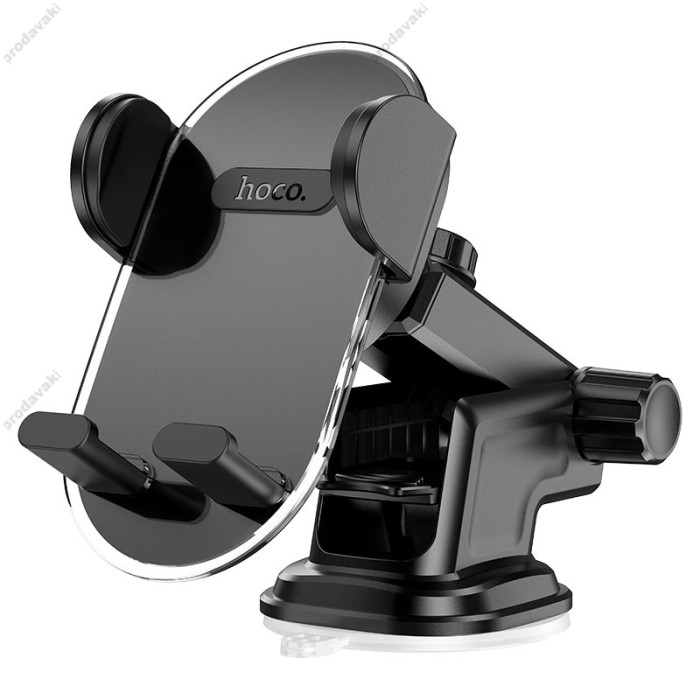 Автомобільний тримач Hoco H3 Shiny press type (center console) dark night Black